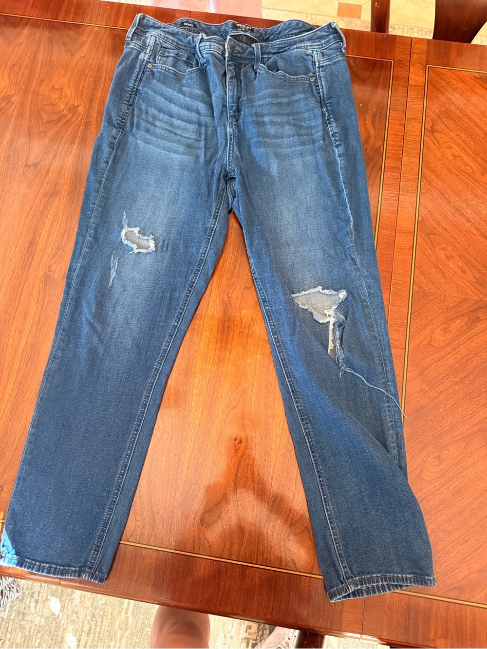 NYDJ Women's Skinny Distressed Mid-Blue Jeans